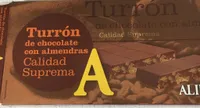 Turrón de chocolate con almendras