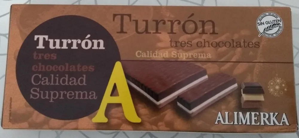 Turrón tres chocolates