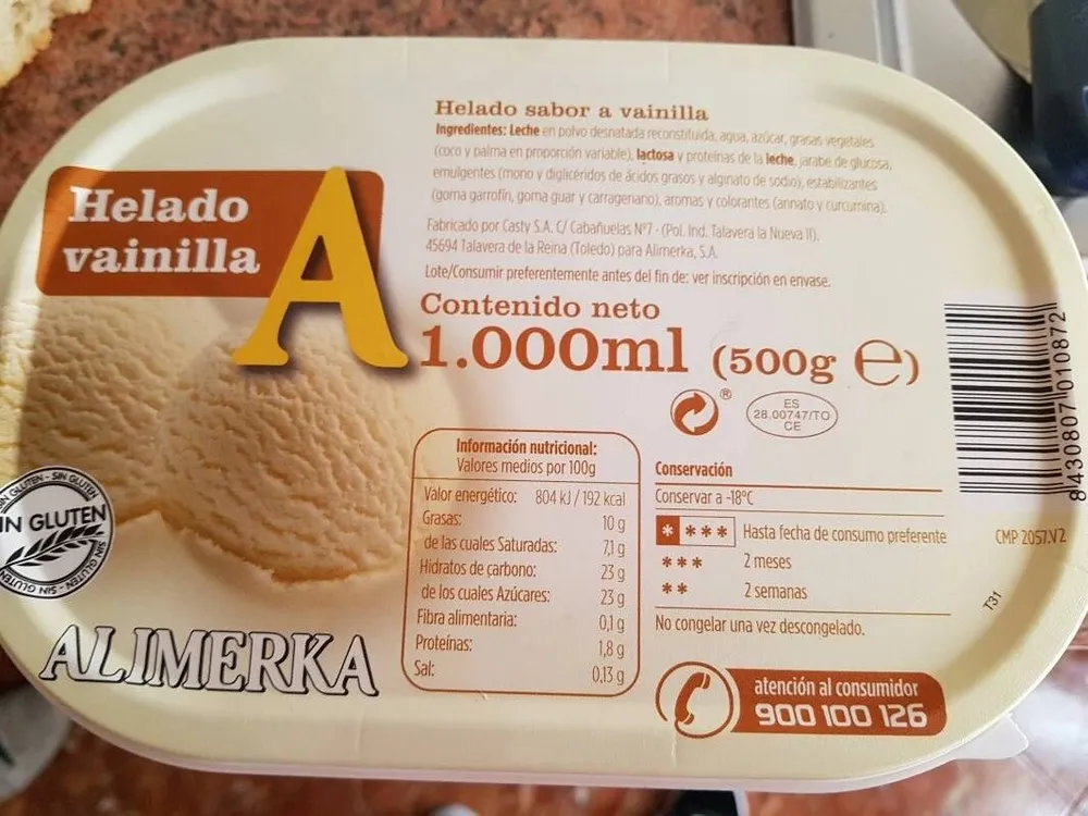 Helado de vainilla