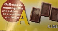 Galletas de mantequilla con tableta de chocolate con leche