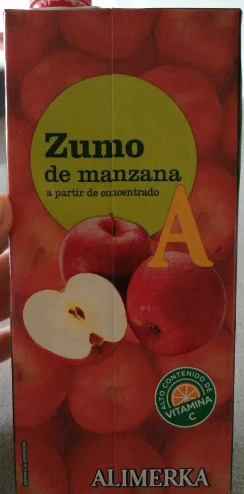 Zumo de manzana a partir de concentrado