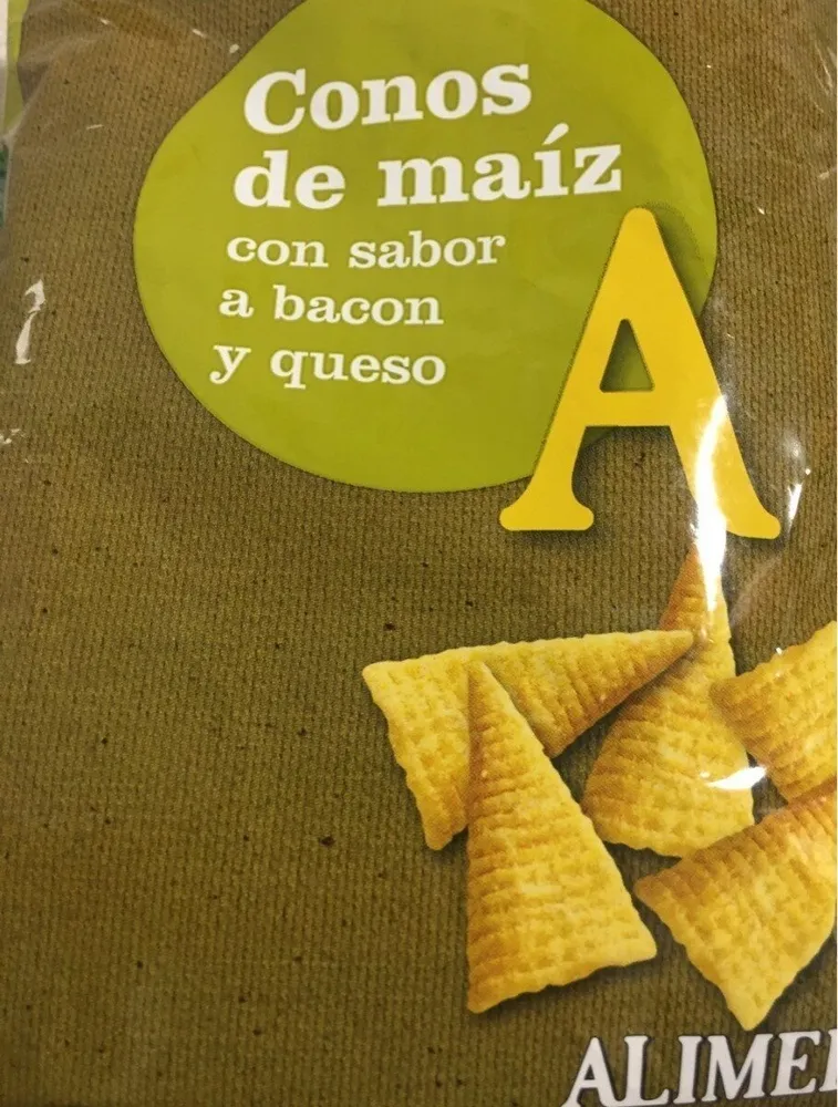 Conos de maiz con sabor a bacon y queso