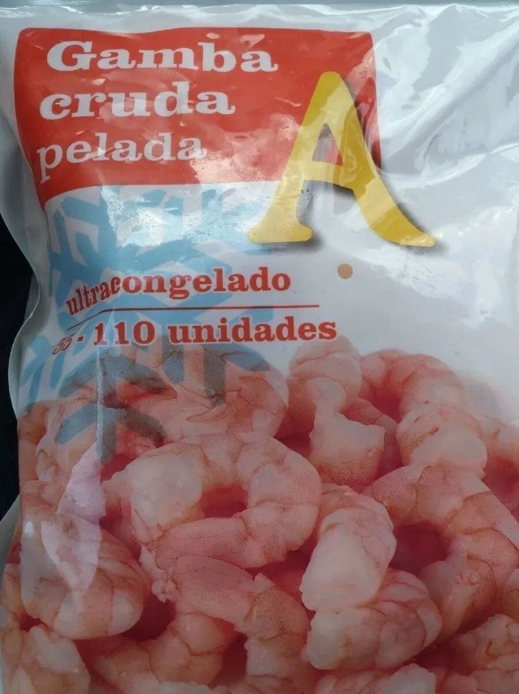 Gamba cruda pelada