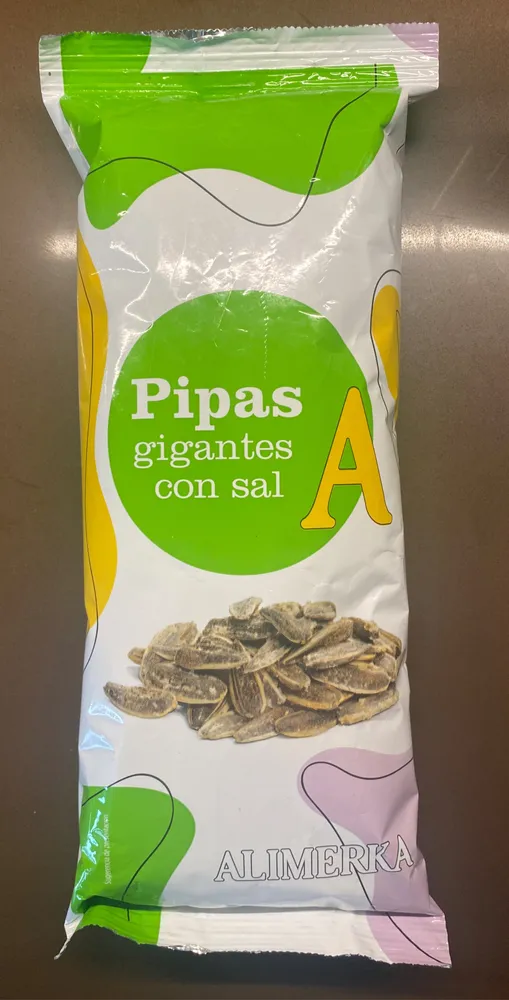 Pipas gigantes tostadas con sal