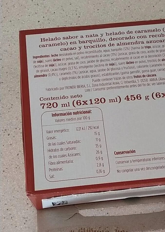 Cono nata y caramelo