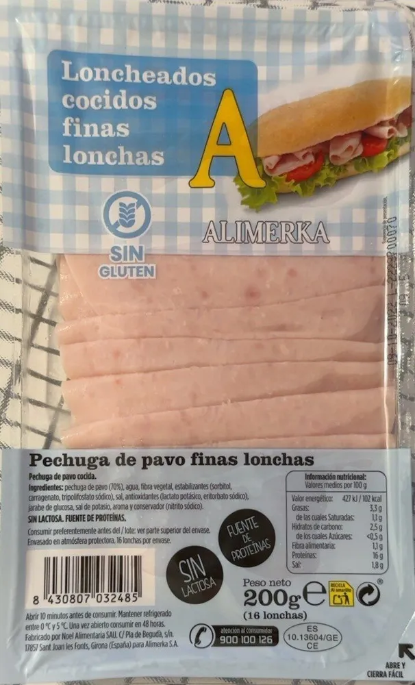Pechuga de pavo finas lonchas