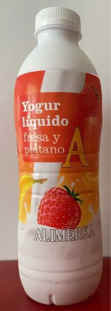 Yogur líquido fresa y plátano