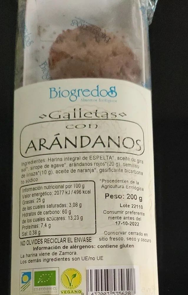 Galletas con arandanos