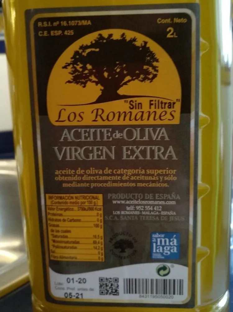 Aceite de oliva virgen extra sin filtrar