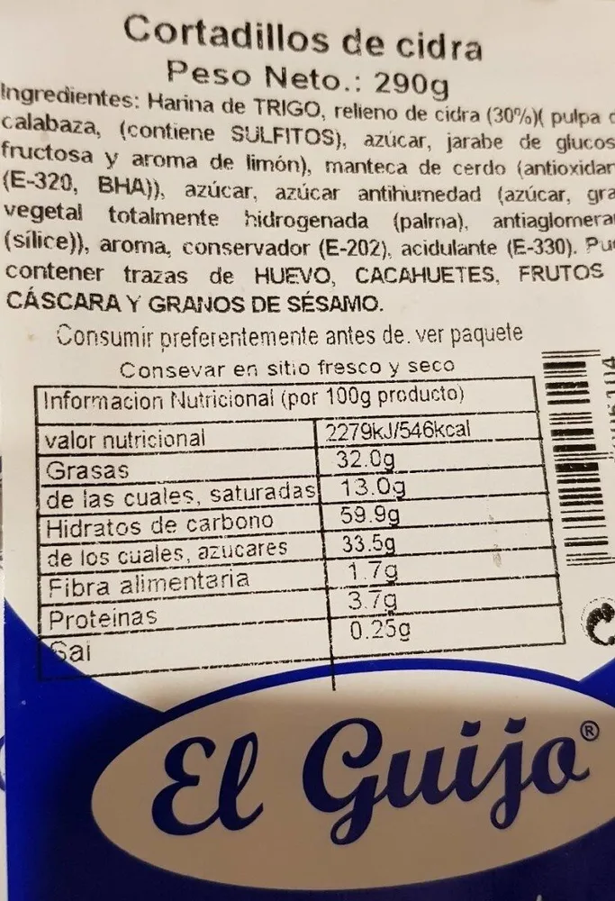 Cortadillos de cidra