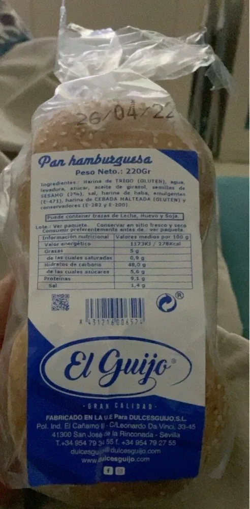 Pan hamburguesa