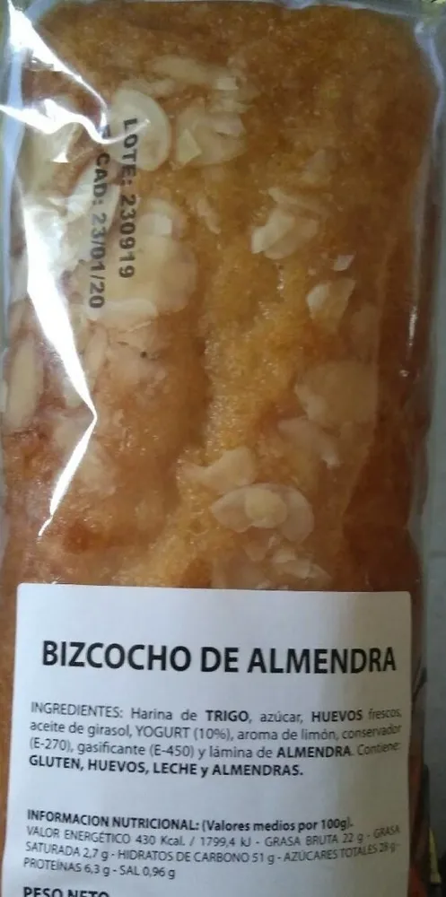 Bizcocho de almendra