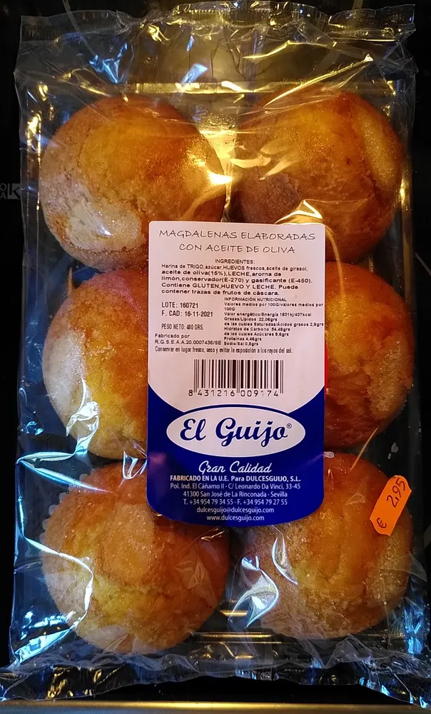 Magdalenas elaboradas con aceite de oliva