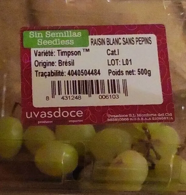Raisin blanc sans pepin