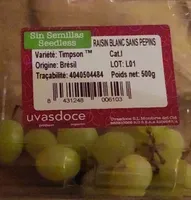 Raisin blanc sans pepin