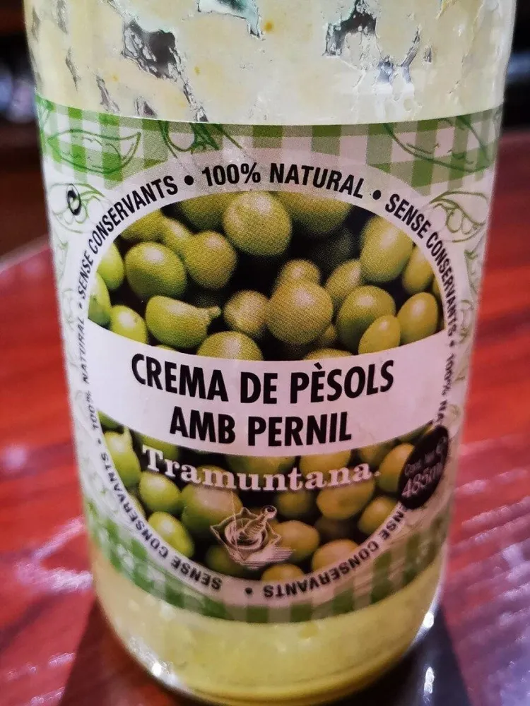 Crema de pèsols amb pernil