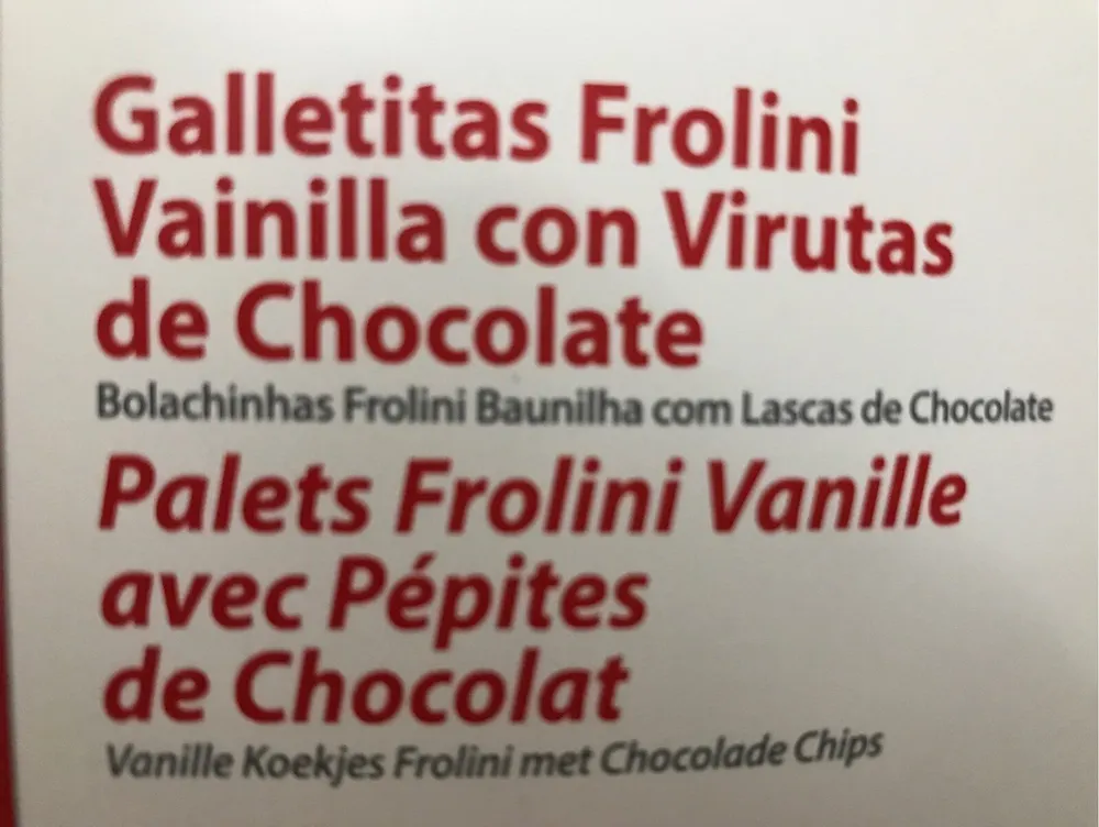 Galletitas Frolini Vainilla con Virutas de chocolate