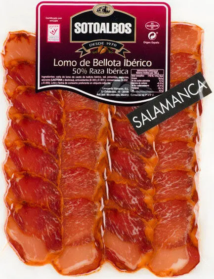 Lomo de bellota ibérico raza ibérica lonchas
