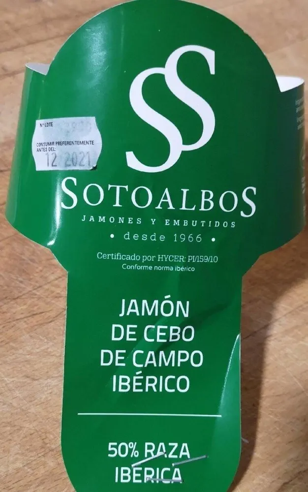 Jamón de cebo de campo iberico 50% raza ibérica