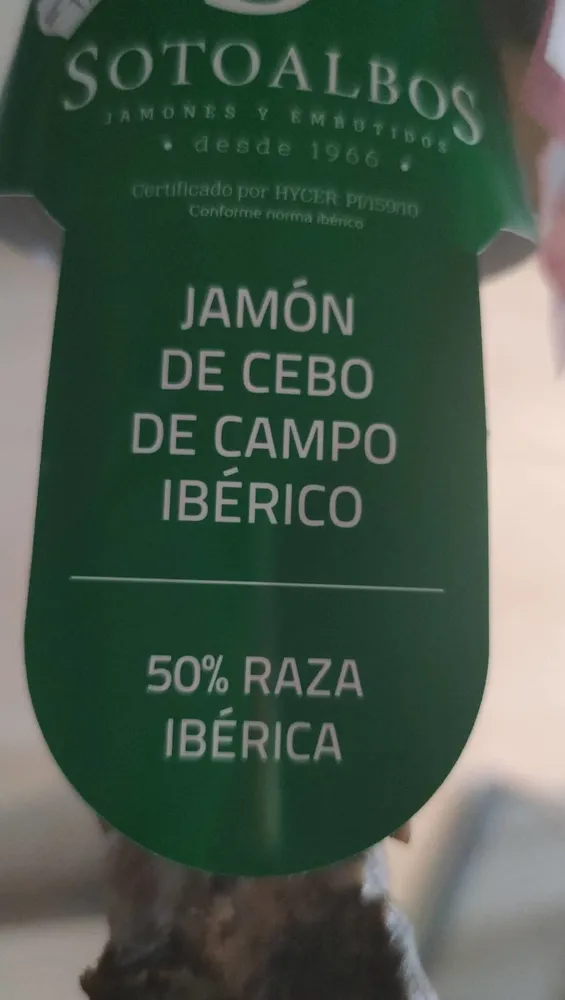 Jamón de cebo de campo ibérico