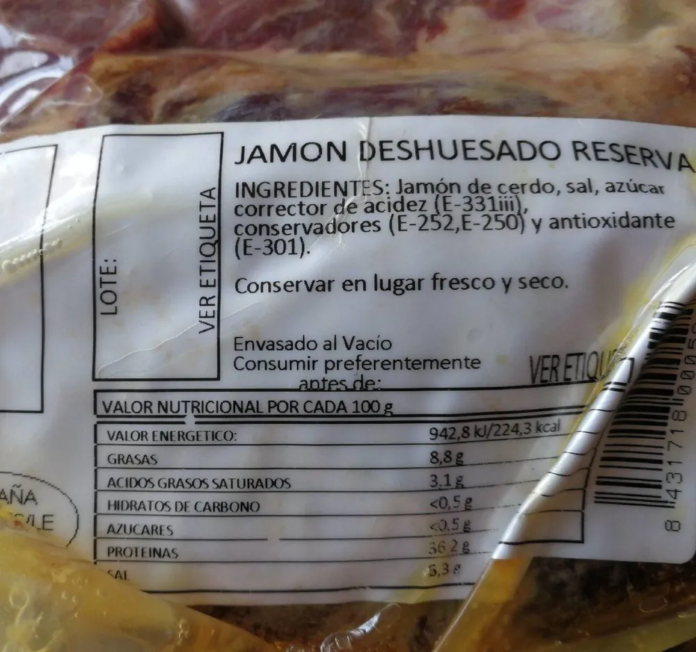 JAMON DESHUESADO RESERVA