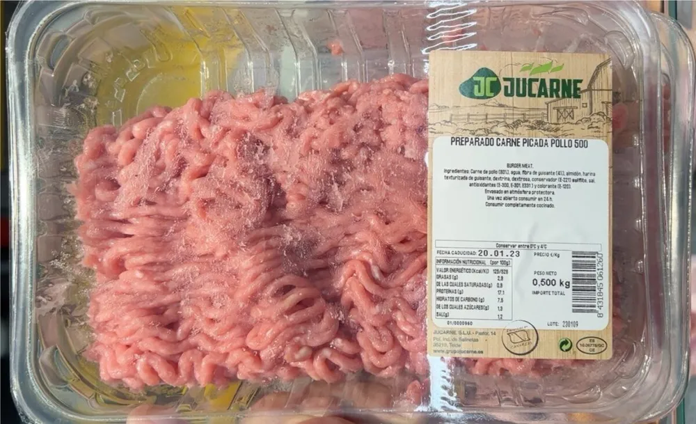 Preparado de carne picada de pollo