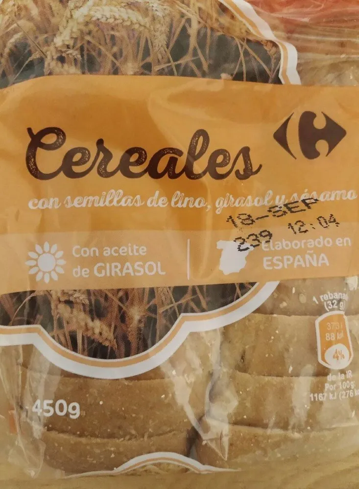 Pan de molde con cereales