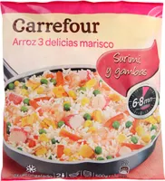 Arroz tres delicias con marisco