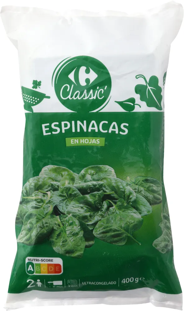 Espinacas en hoja