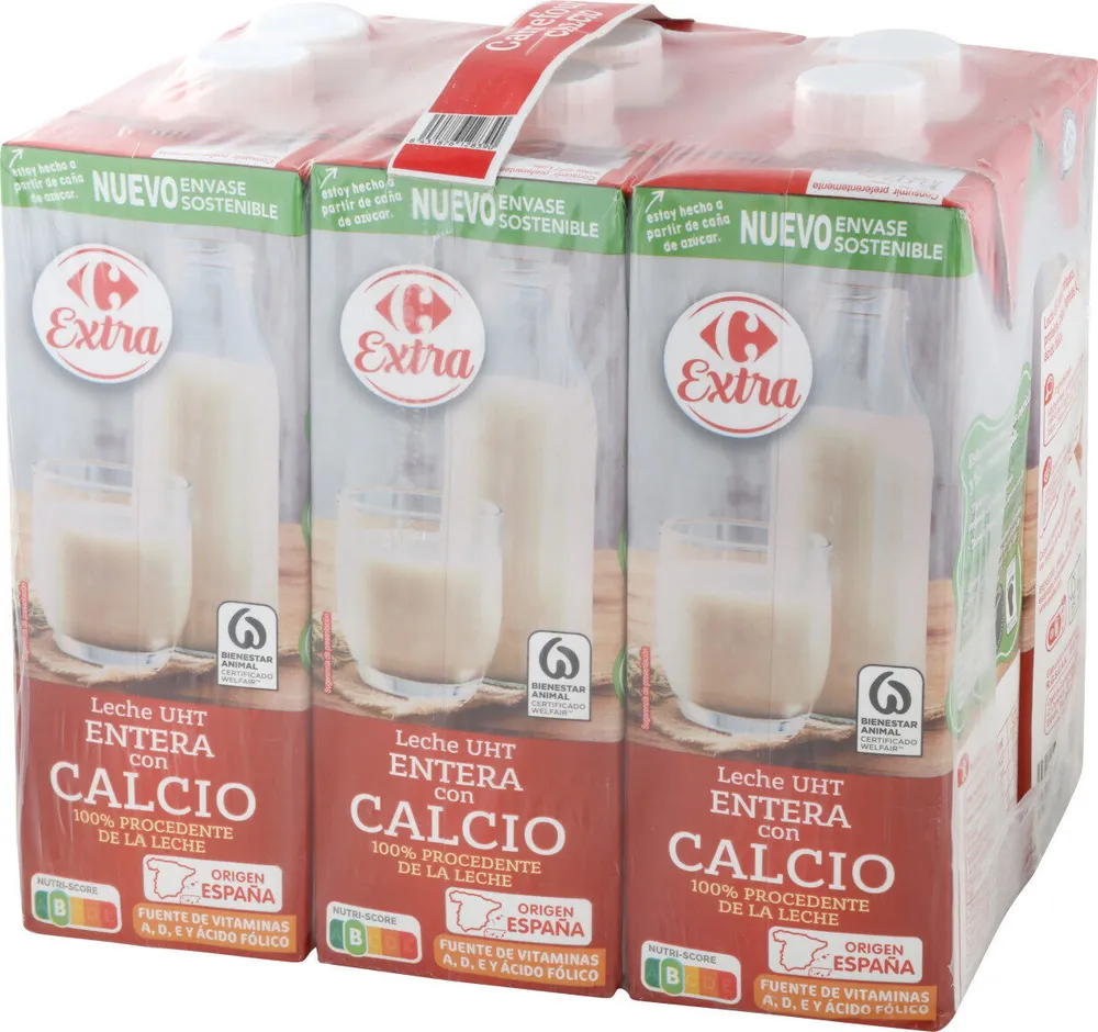 Leche entera calcio
