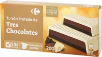 Turrón trufado de tres chocolates