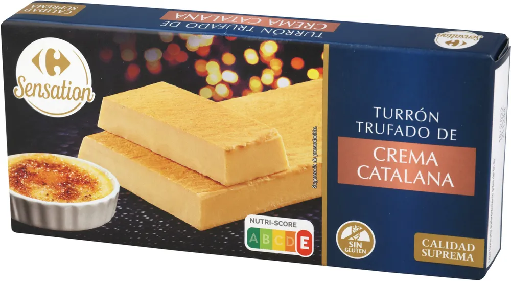Turrón trufado de crema catalana