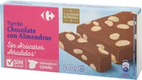 Turrón chocolate con almendra sin azúcar