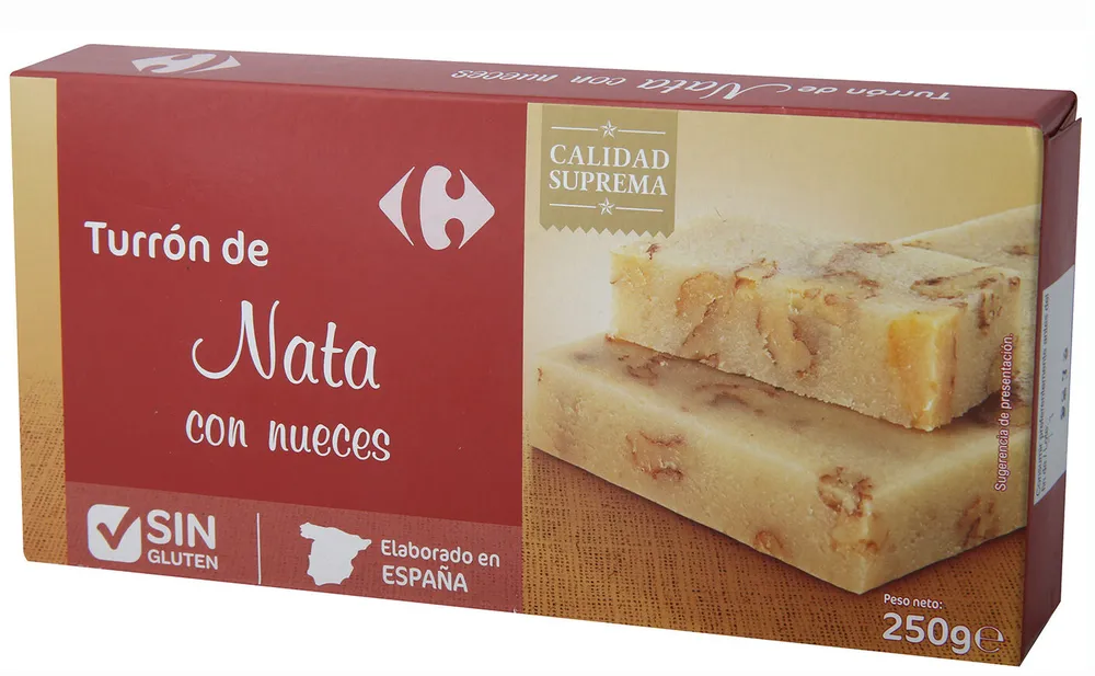 Turrón nata nueces