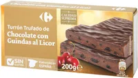 Turrón trufado de chocolate con guindas al licor