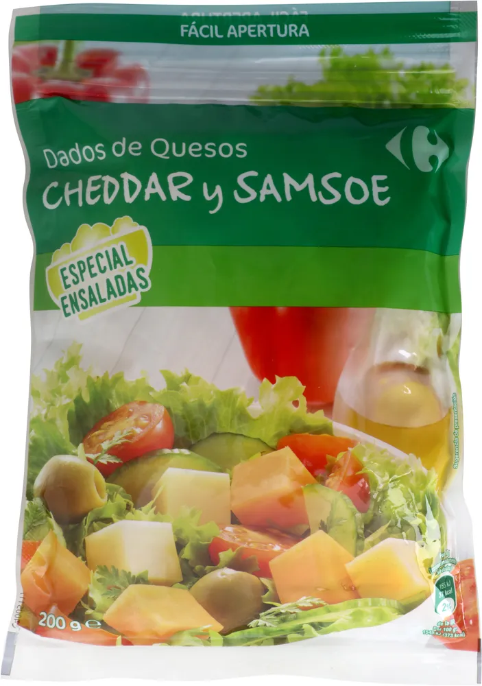 Queso cheddar y samsoe en dados especial para ensaladas