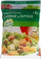 Queso cheddar y samsoe en dados especial para ensaladas