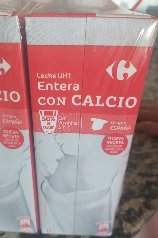Leche entera con calcio