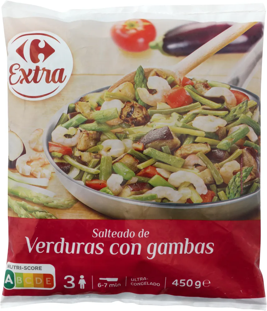 Braseado de verduras con gambas