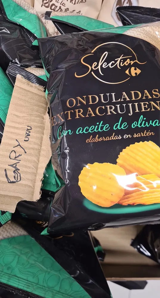 Patatas fritas onduladas con aceite de oliva
