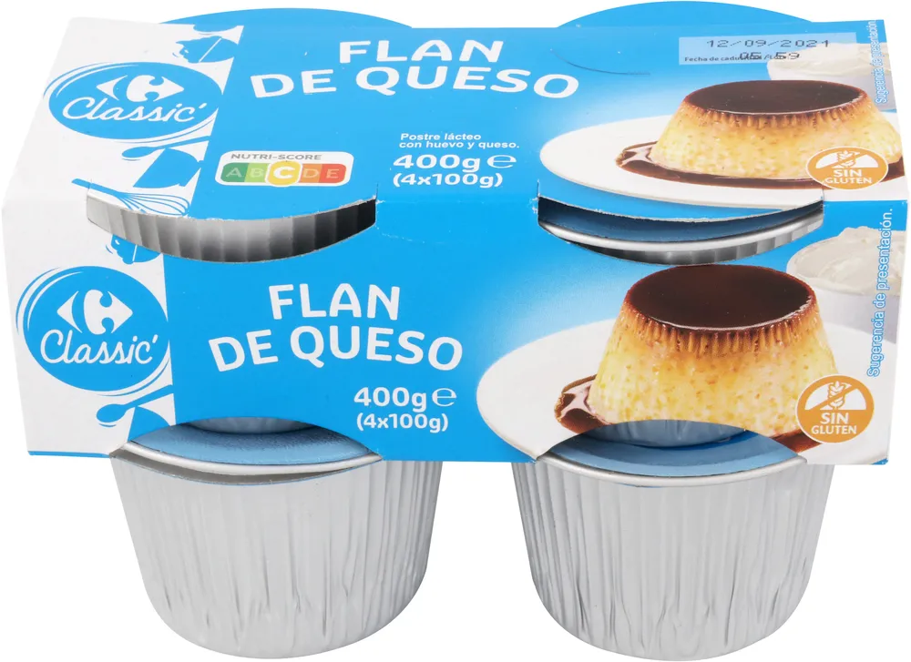 flan de queso por cuatro Carrefour