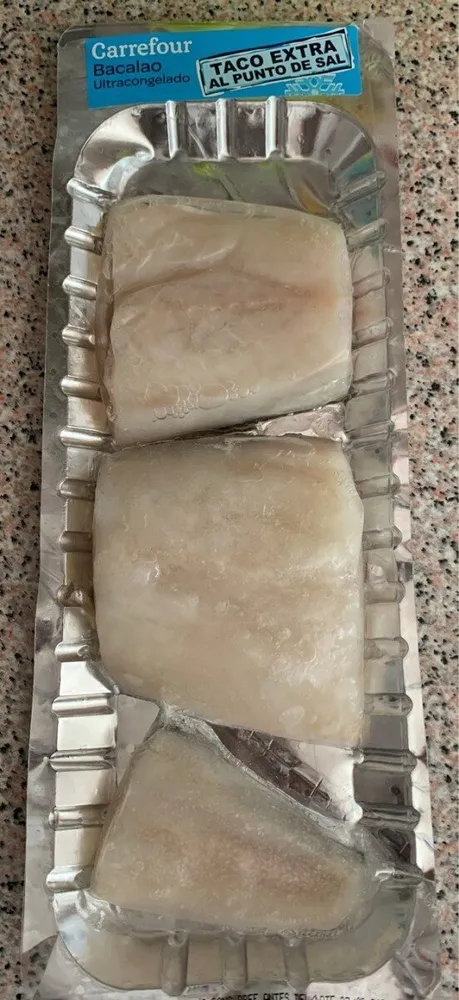 Taco de bacalao al punto de sal