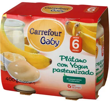 Tarrito plátano con yogurt