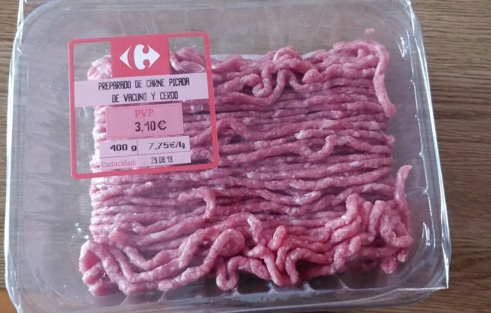 Preparado de carne picada de vacuno y cerdo