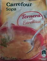 Sopa ternera con estrellitas