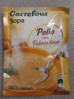 Sopa pollo con fideos