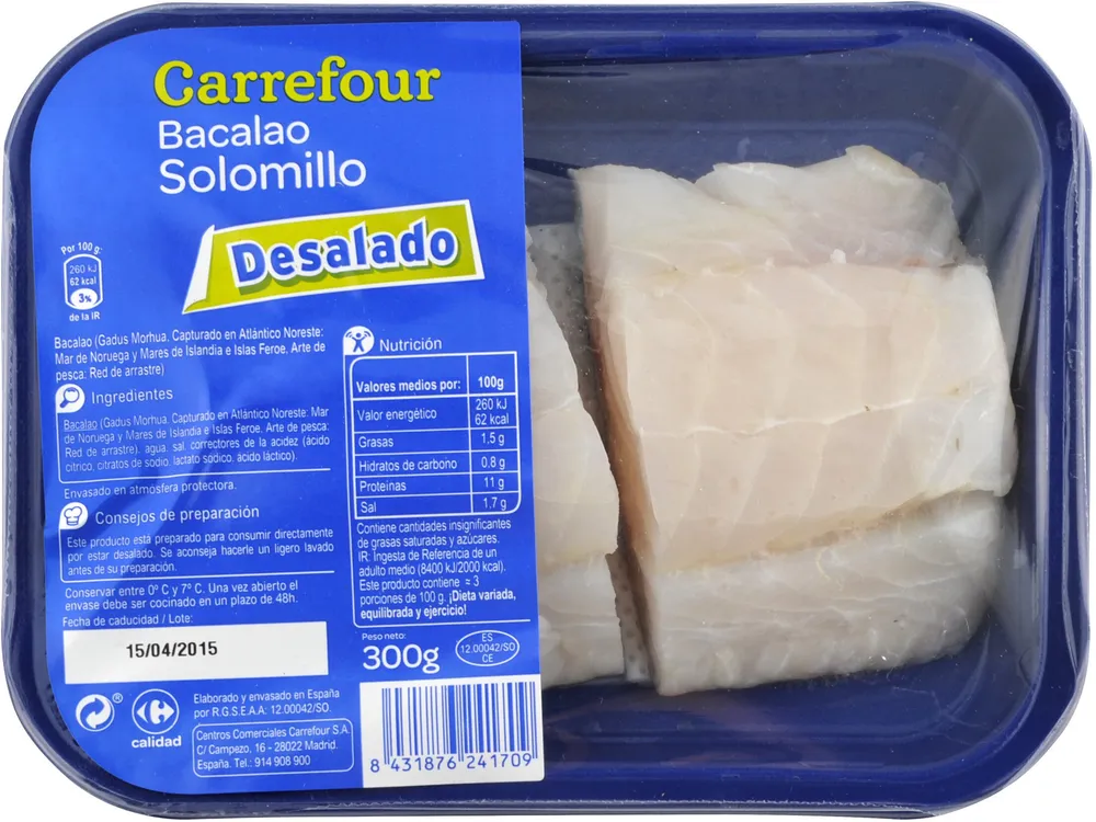 Solomillo de bacalao desalado