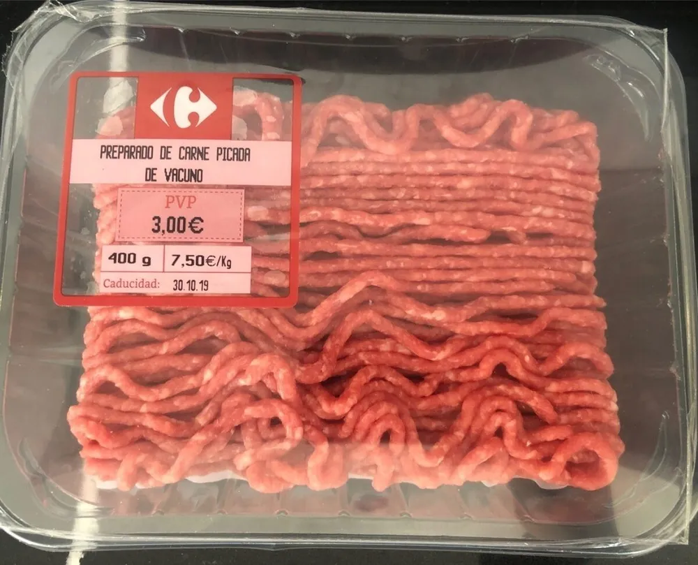 Preparado de carne picada de vacuno