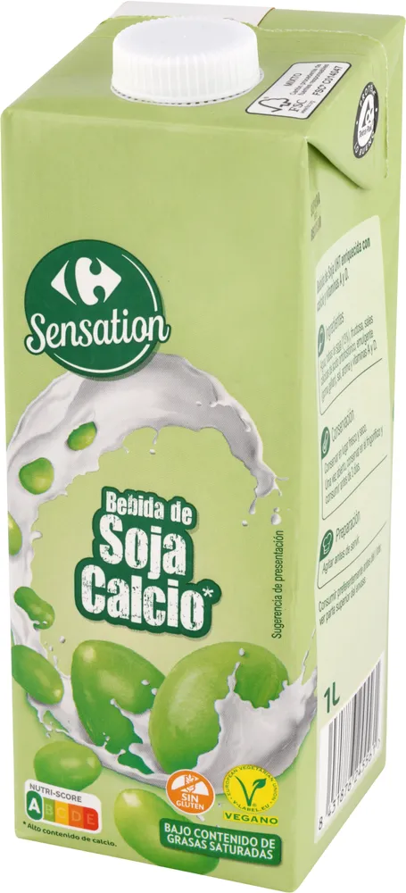Bebida de soja calcio