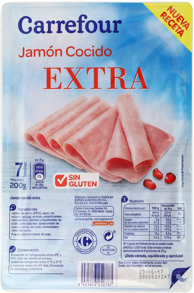 Jamón cocido extra loncha